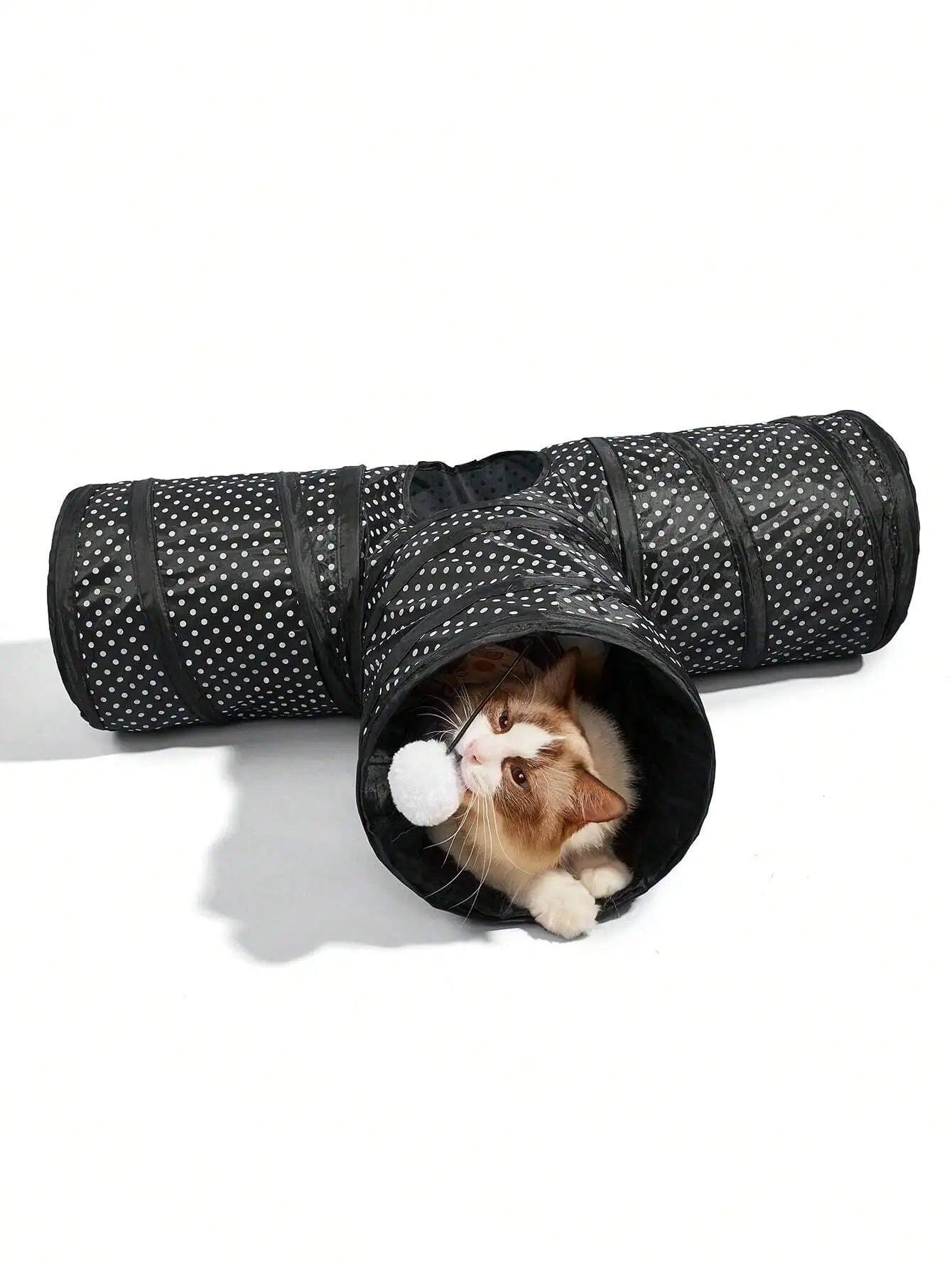 Printed Foldable Cat Tunnel - 1PC Multi-Size Indoor Interactive Pet Toy
