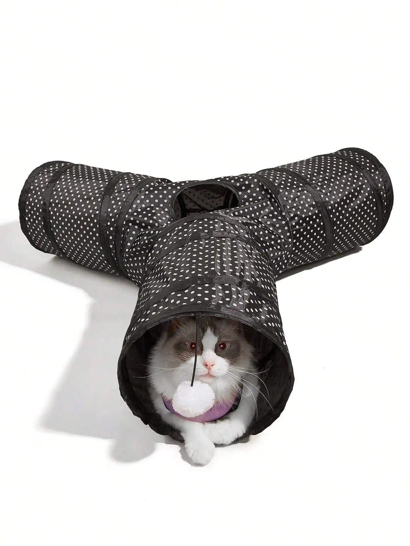 Printed Foldable Cat Tunnel - 1PC Multi-Size Indoor Interactive Pet Toy