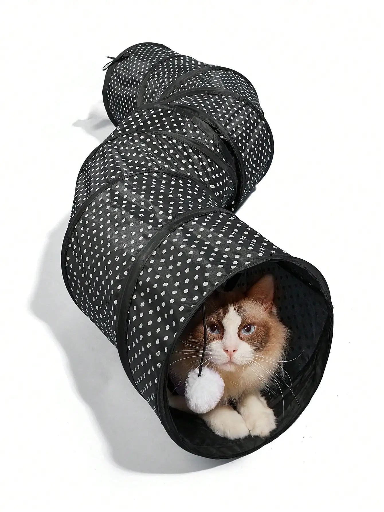 Printed Foldable Cat Tunnel - 1PC Multi-Size Indoor Interactive Pet Toy